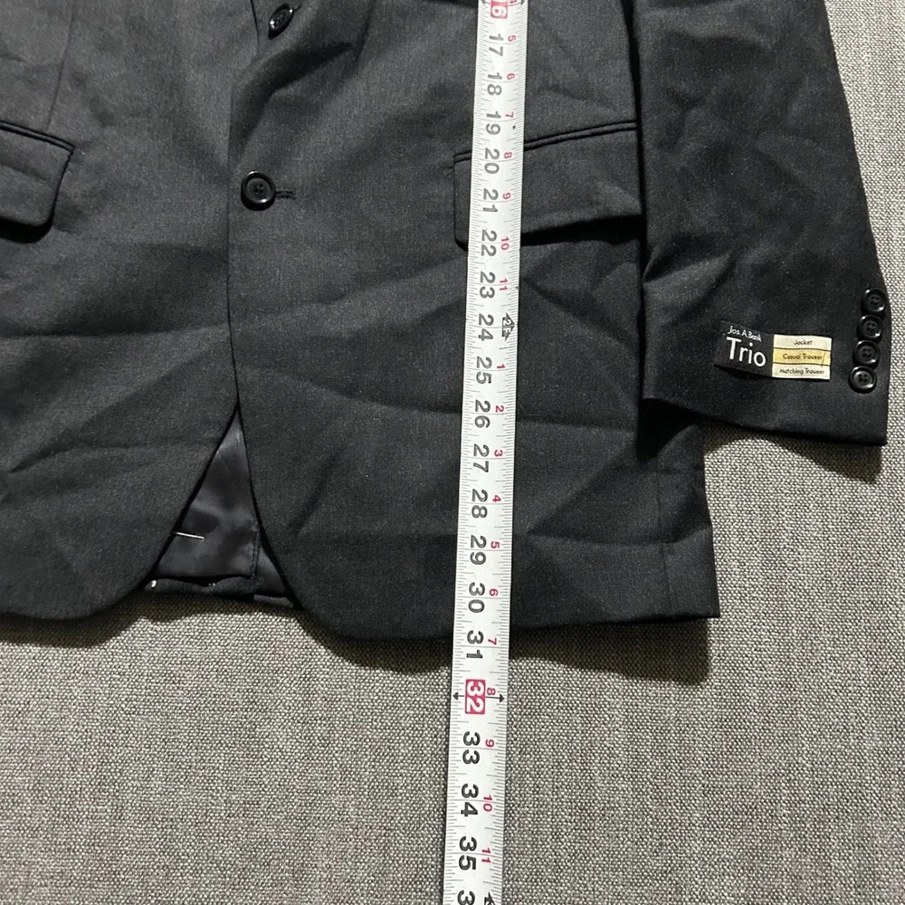 Jos. A. Bank Blazer Mens 41R Charcoal Gray 100% Wool 2-Button Trio Sport Coat